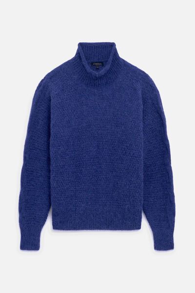 Pull bianca bleu marine femme