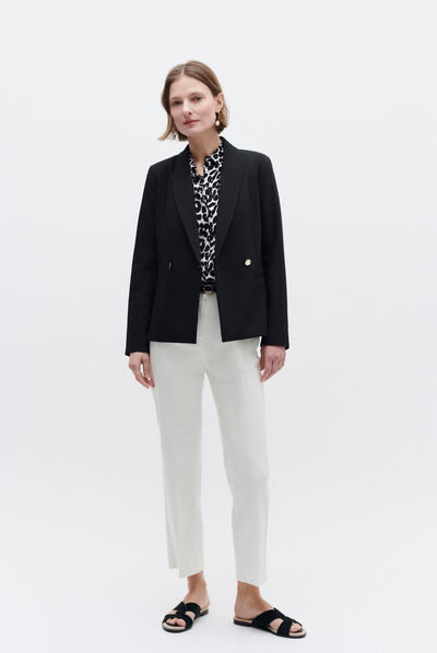 veste octavie double boutonnage noir femme