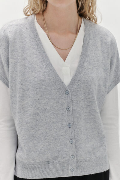 gilet lexie gris clair femme
