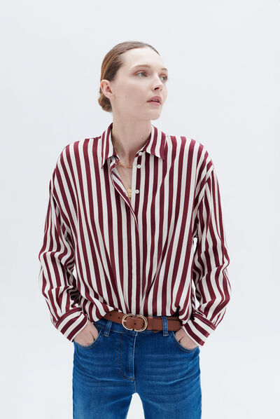 Chemise caby bordeaux femme