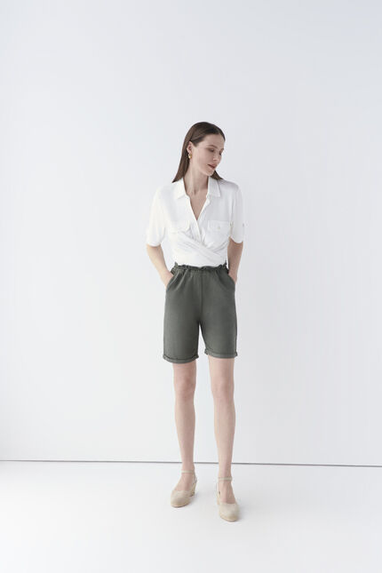 Pantalón corto seracruz verde caqui mujer