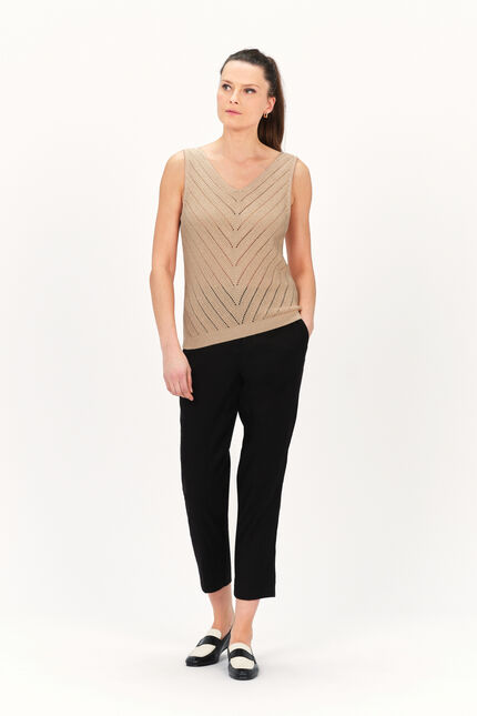 Pull manel beige femme