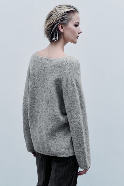 Pull Mterry made in Italy gris clair femme