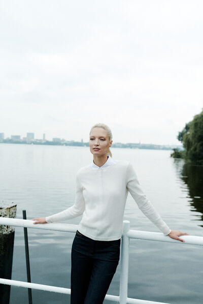 pull zofia lurex 100% cachemire ivoire femme