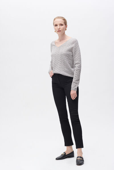 Pull mael gris clair femme