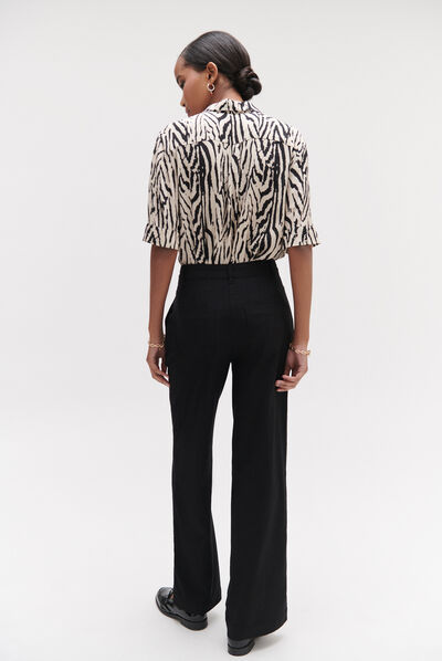 Pantaloni Porter nero donna
