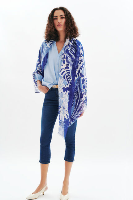 Foulard Lydie bleu gris femme