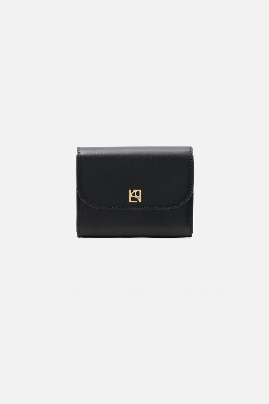 Porte-cartes sully en cuir naturel noir femme