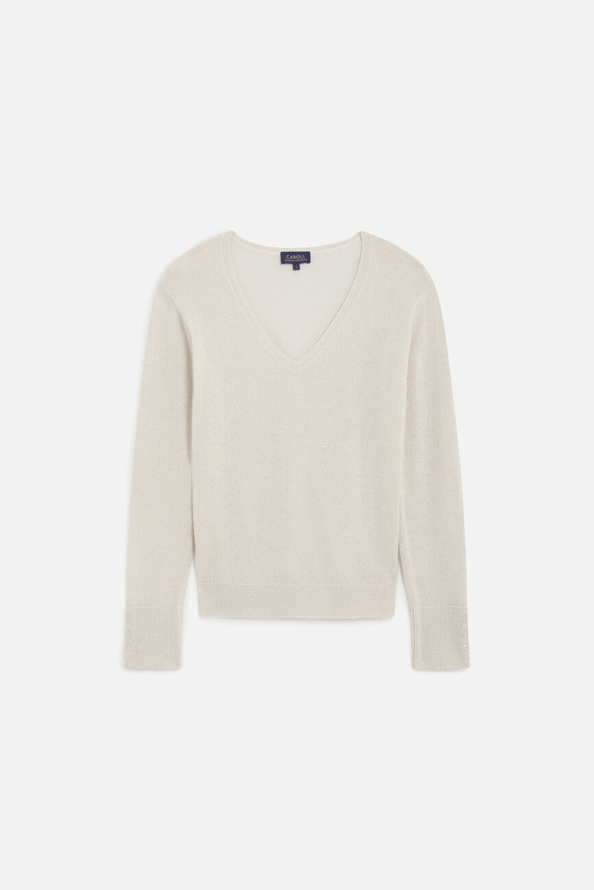 Marianne lurex sweater ivory woman