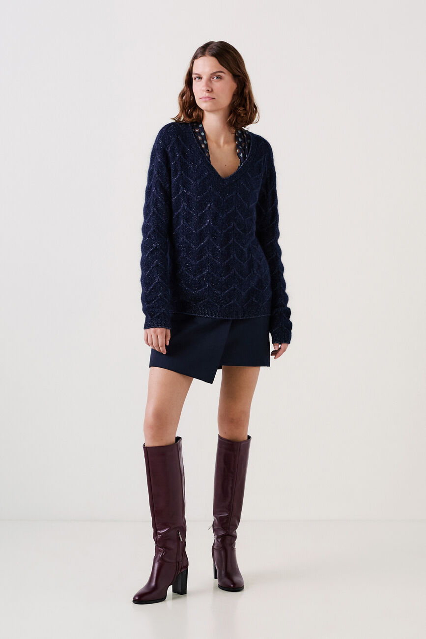 Sweater mstanley navy blue woman