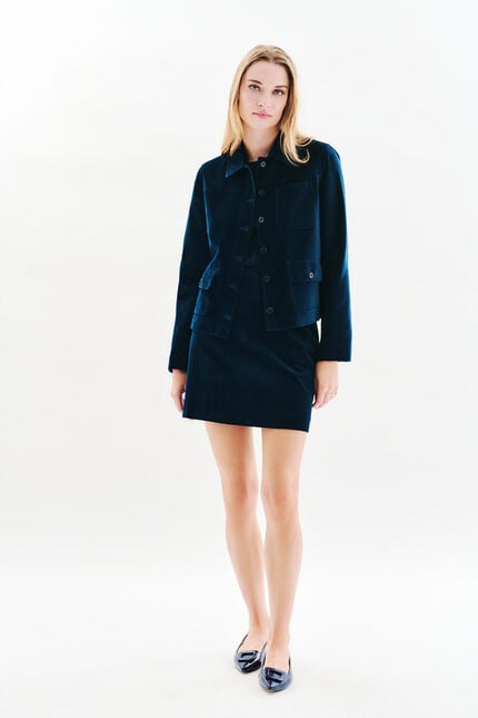 Veste Vminatavelours bleu marine femme