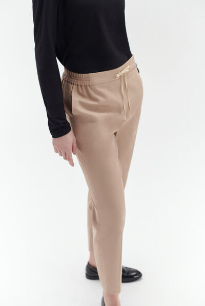 pantaloni severin stile jogging sabbia donna