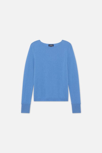Maglione mzoan 100% cashmere bleu lavande donna