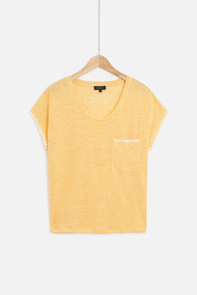 t-shirt evita jaune or femme