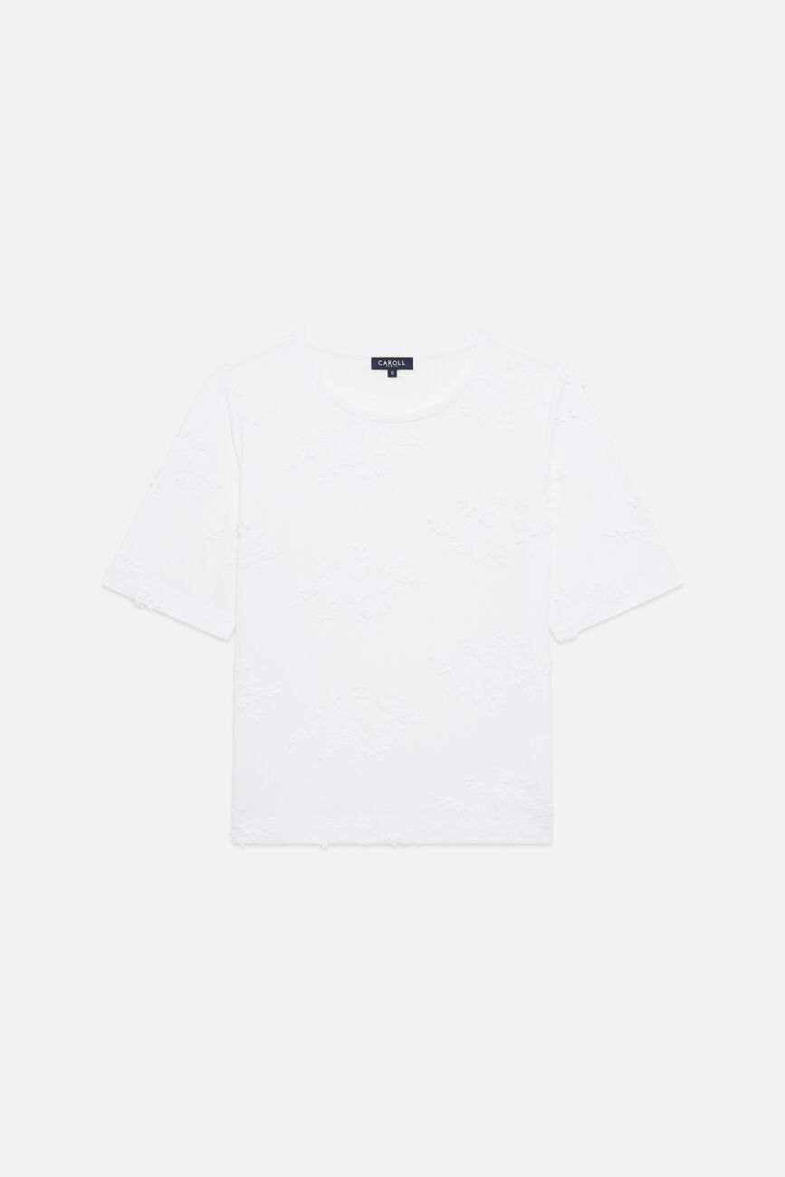T-shirt Tflower ecru femme