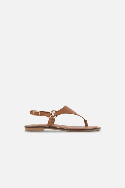 Sandalias Lexi2 de cuero natural camel mujer