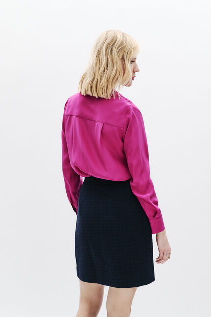 Chemise Calysta 100% soie rose fushia femme
