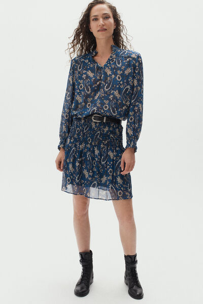jupe jessie bleu petrole femme