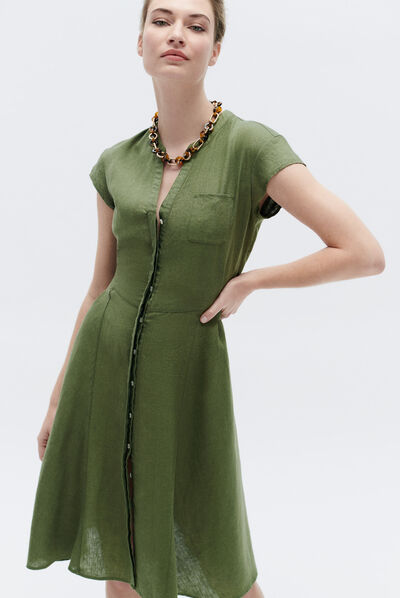 robe rosine vert kaki femme