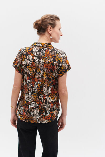 chemise tiana tigre marron fonce femme