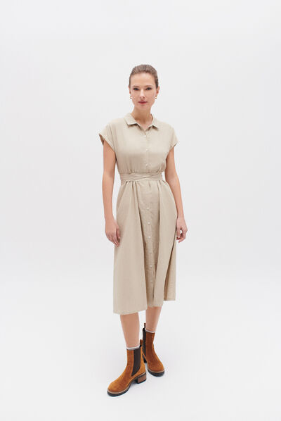 robe melinda taupe femme