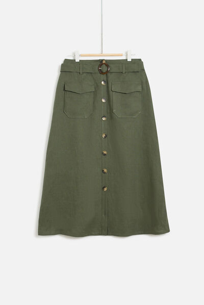jupe agnes vert kaki femme