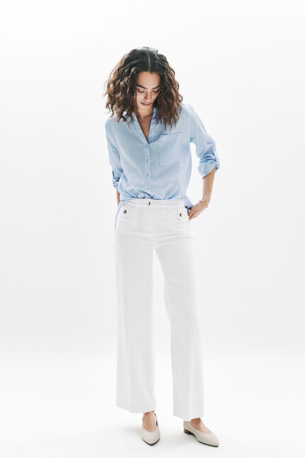 Hemd Csandinette 100% Leinen himmelblau damen