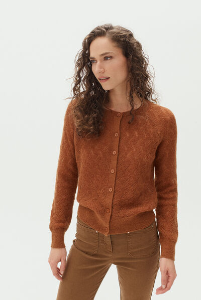 gilet micha marron cognac femme
