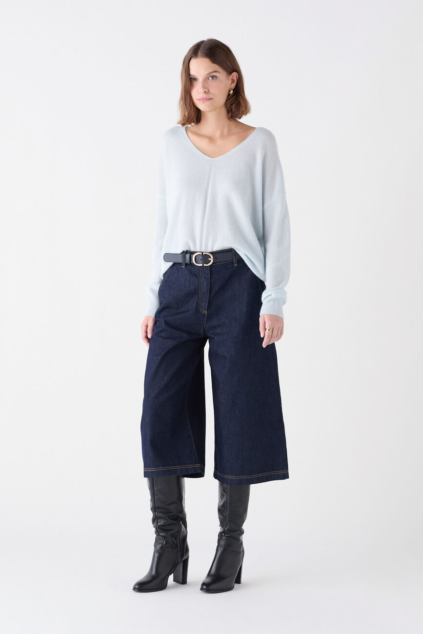 Pull Mthelmina 100% cachemire bleu ciel femme