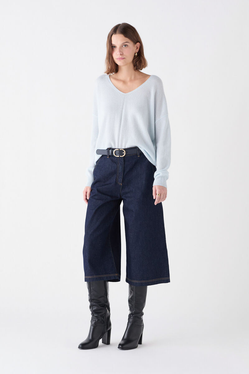 pull mthelmina 100 cachemire bleu ciel femme Pull Mthelmina 100% cachemire bleu ciel femme