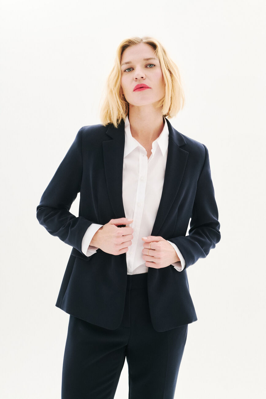 Blazer vantea azul marino mujer