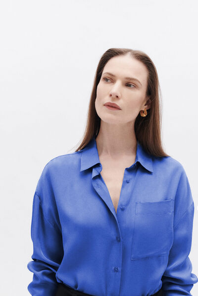Camisa cabin2 azul eléctrico mulher