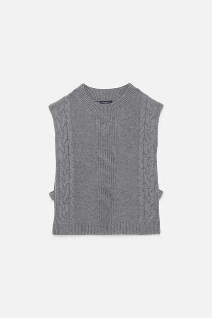 Poncho hiris gris clair femme