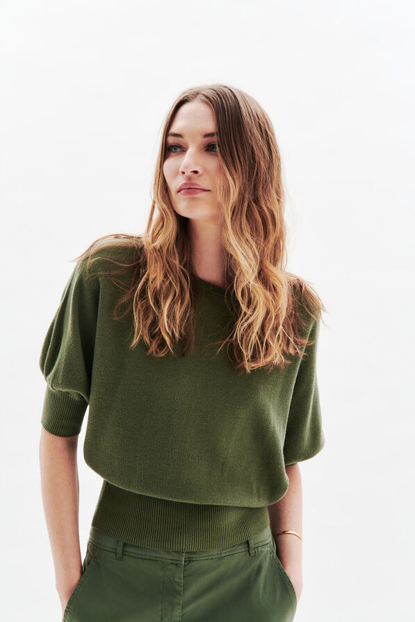Pull joan oversize vert kaki femme