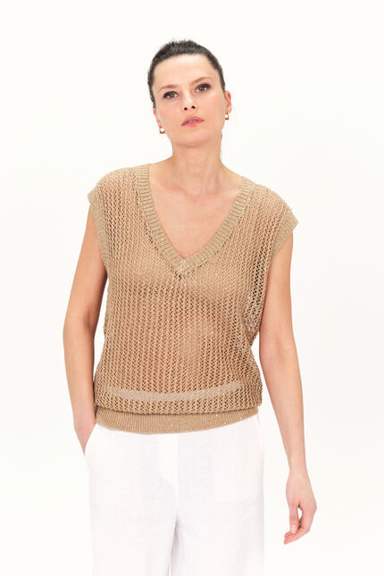 Pull manhattan couleur or femme