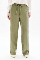 Pigment trousers 100% linen khaki green woman