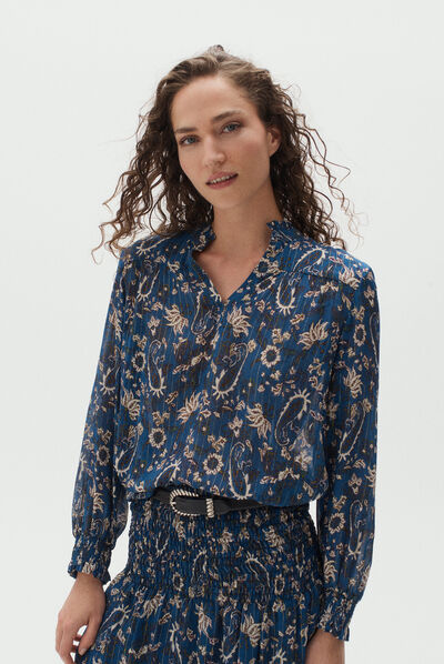 chemisier ginger bleu petrole femme