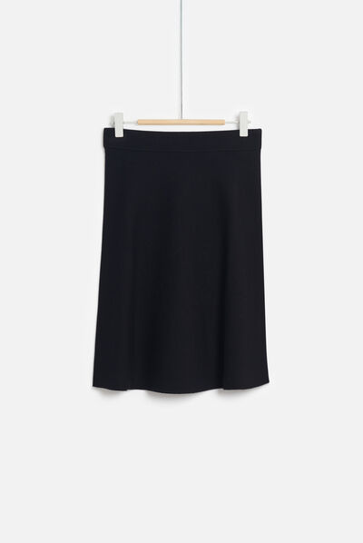 Jupe milena en maille bleu marine femme