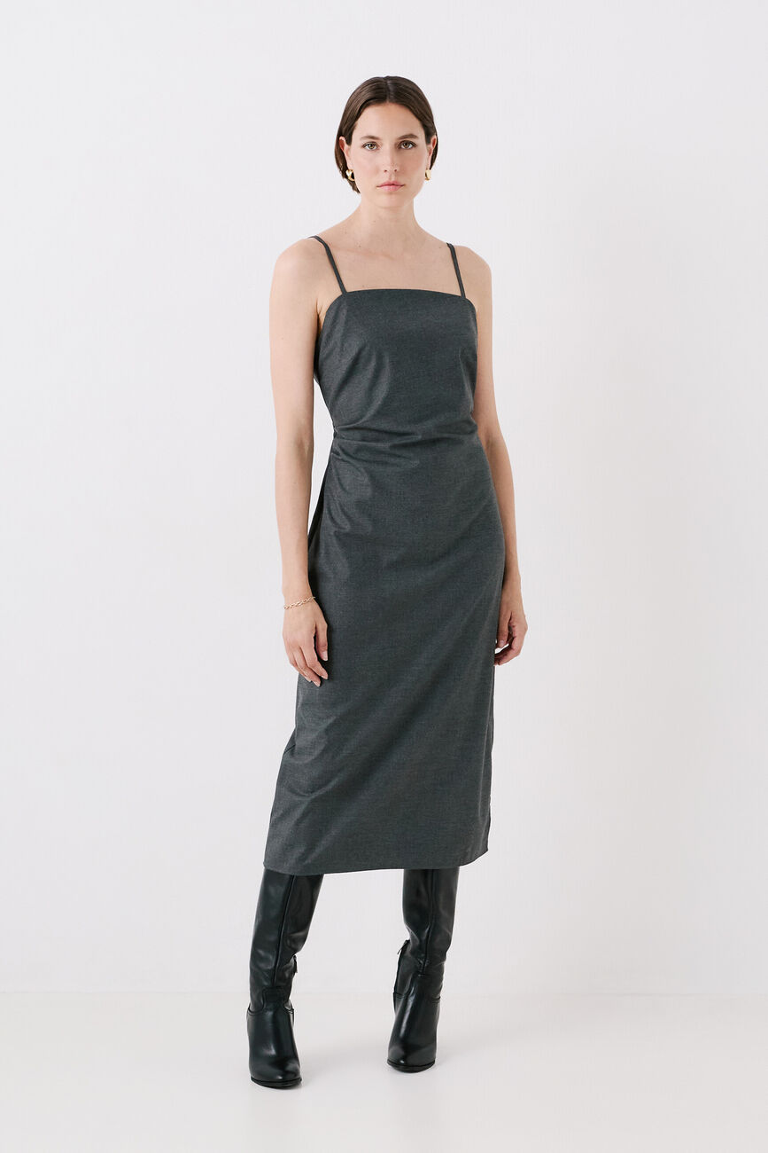 Robe radele gris fonce femme