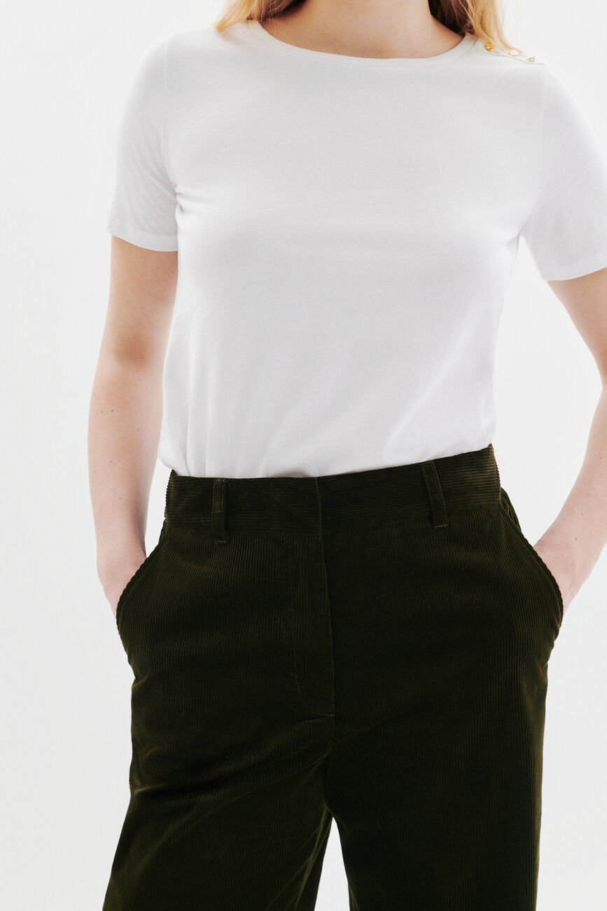 Pantalon Pesuviovelours vert kaki femme