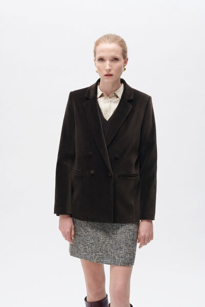 Giacca violine marrone scuro donna