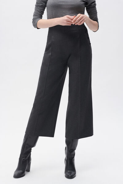 Pantalon pony gris fonce femme