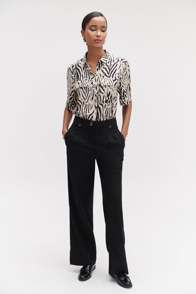 Pantaloni Porter nero donna