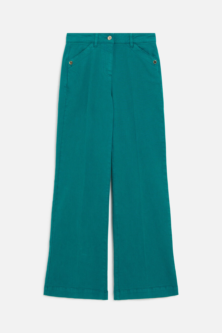 Pantalon plazzaro bleu turquoise femme