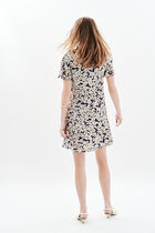 Rose dress dark blue woman