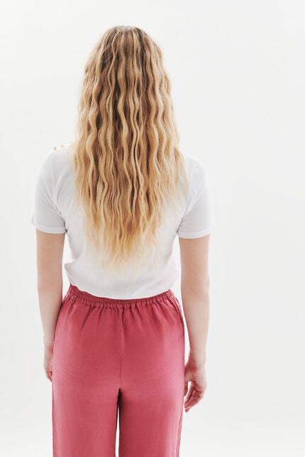 Hose Pigment 100 % Leinen rouge foncé damen