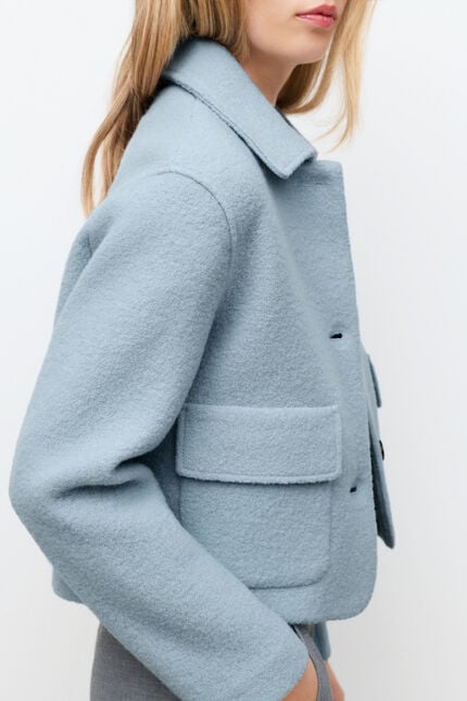 Veste Vibrante2 100% laine bleu gris femme