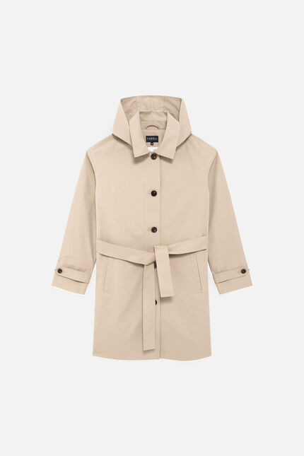 trench gabardine zand vrouw