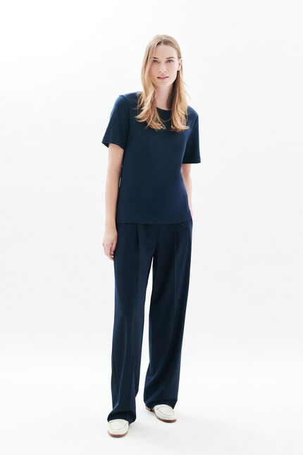 T-shirt thugo bleu marine femme