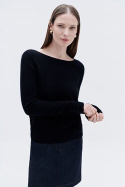 Pull mzoan 100% cachemire noir femme